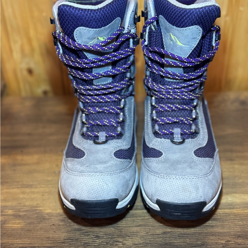 Women's Gray and Purple Hiking Boots